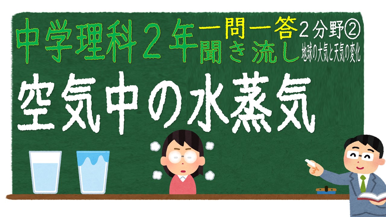 中学２年理科２分野　一問一答　空気中の水蒸気
